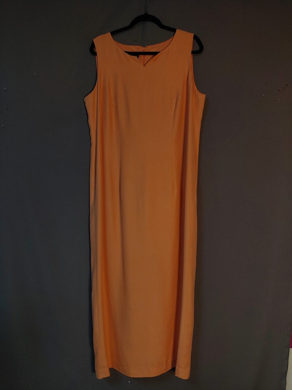 SPENSER JEREMY WOMAN Spenser Silk Sleeveless Dress Peach Solid Size 14